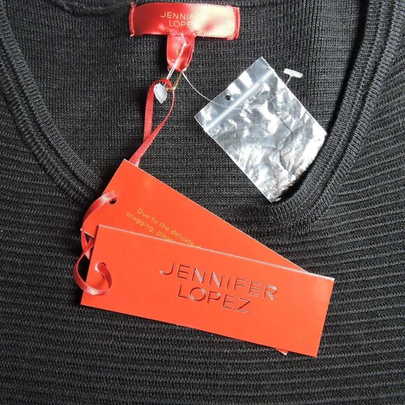 Jennifer Lopez Size Medium Black Cut Out Long Sleeves Sweater Dress New W/ Tags - Picture 5 of 6